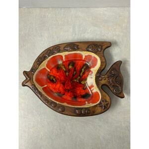 Vintage MCM Treasure Craft Fish Shaped Ashtray/Trinket Dish